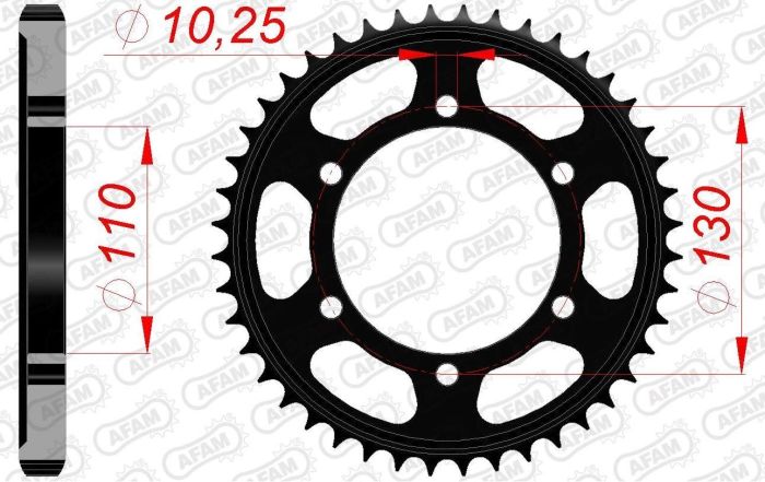 Зірка Afam Steel Sprocket 530 Black