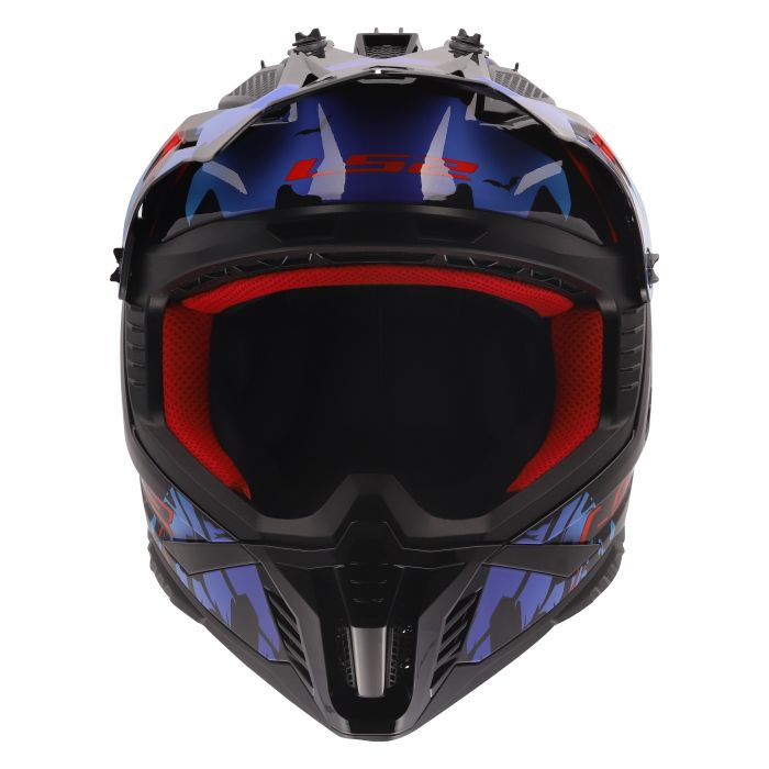 Мотошолом LS2 MX708 Fast 2 Zombie 2 Black Red Blue
