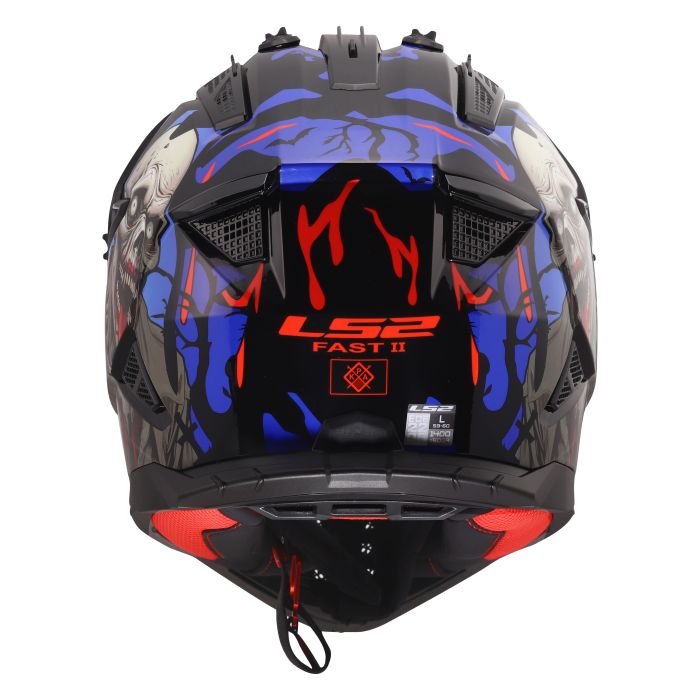 Мотошолом LS2 MX708 Fast 2 Zombie 2 Black Red Blue