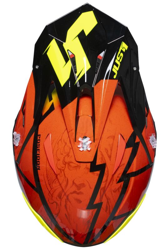 Мотошолом Just1 J39 Poseidon Fluo Yellow Red Black