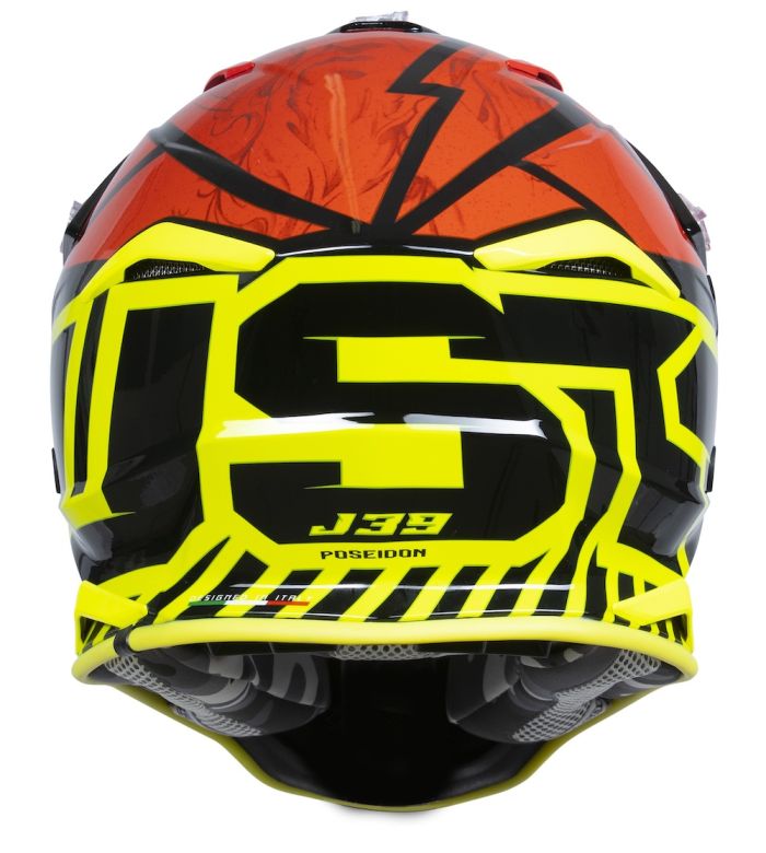 Мотошолом Just1 J39 Poseidon Fluo Yellow Red Black
