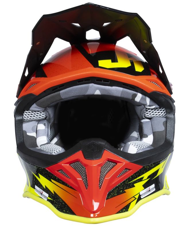 Мотошолом Just1 J39 Poseidon Fluo Yellow Red Black