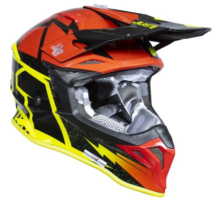 Мотошолом Just1 J39 Poseidon Fluo Yellow Red Black