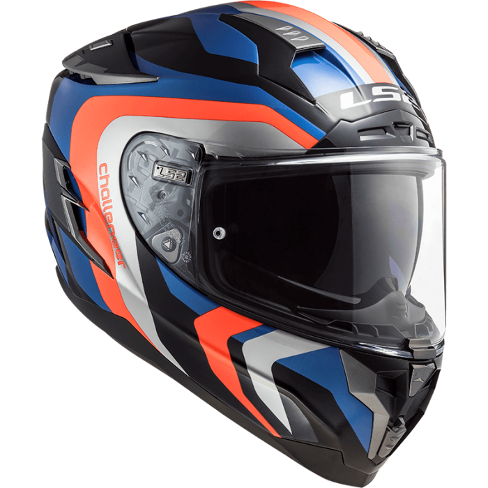 Мотошолом LS2 FF327 Challenger Galactic Blue Fluo Orange