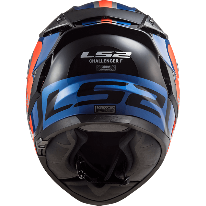 Мотошолом LS2 FF327 Challenger Galactic Blue Fluo Orange