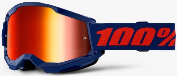 Окуляри 100% Strata 2 Goggle Navy - Mirror Red Lens