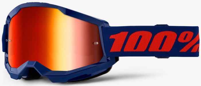 Окуляри 100% Strata 2 Goggle Navy - Mirror Red Lens