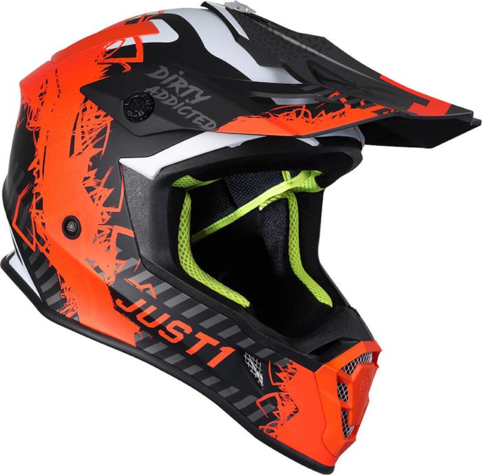 Мотошолом Just1 J38 Mask Fluo Orange Titanium Black - Matt
