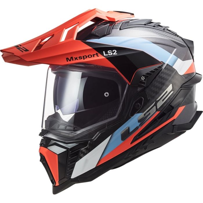 Мотошолом LS2 MX701 C Explorer Frontier Blue Fluo Orange