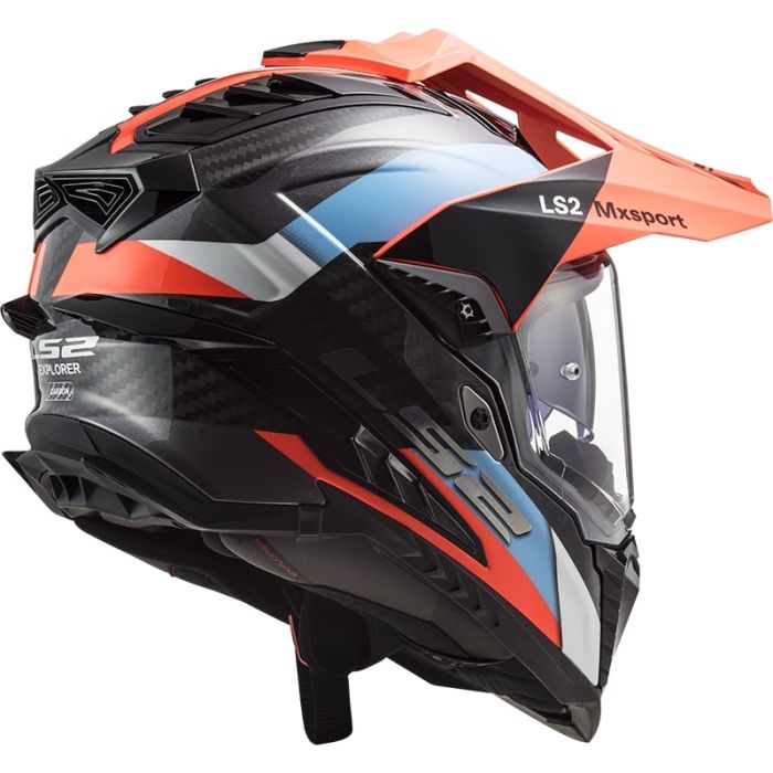 Мотошолом LS2 MX701 C Explorer Frontier Blue Fluo Orange