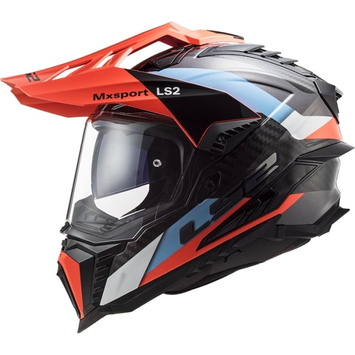 Мотошолом LS2 MX701 C Explorer Frontier Blue Fluo Orange