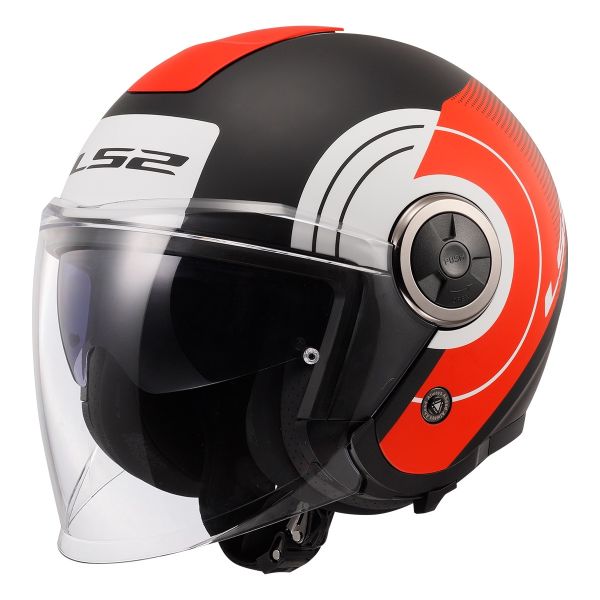 Мотошолом відкритий LS2 OF620 Classy Disko Matt Black Red White