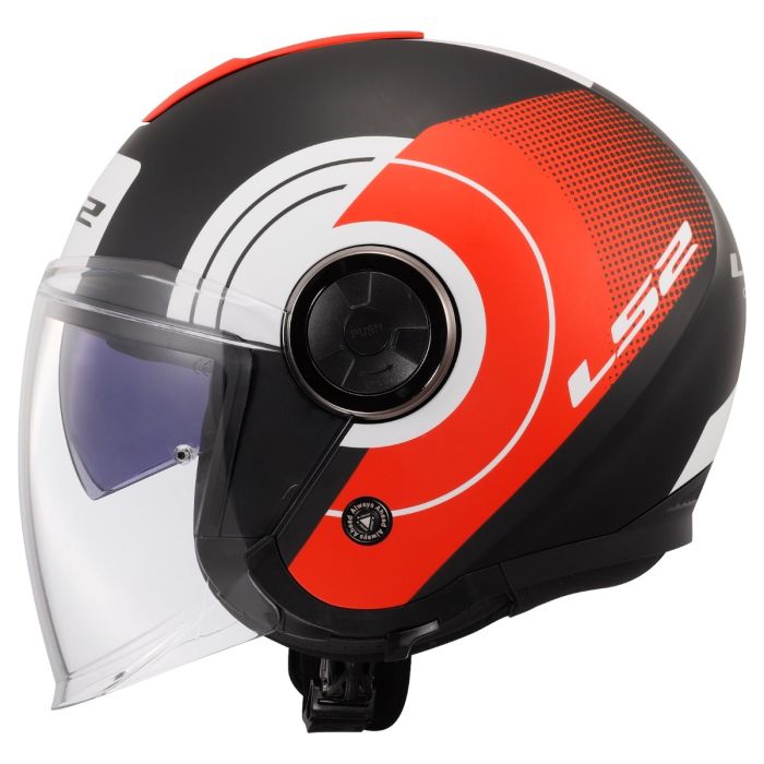 Мотошолом відкритий LS2 OF620 Classy Disko Matt Black Red White