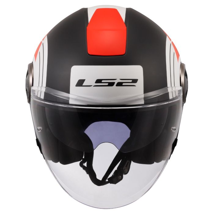 Мотошолом відкритий LS2 OF620 Classy Disko Matt Black Red White
