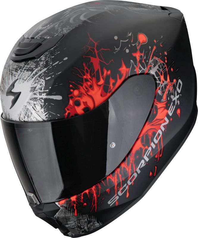 Шолом SCORPION EXO-391 WOLF matt black/silver/red