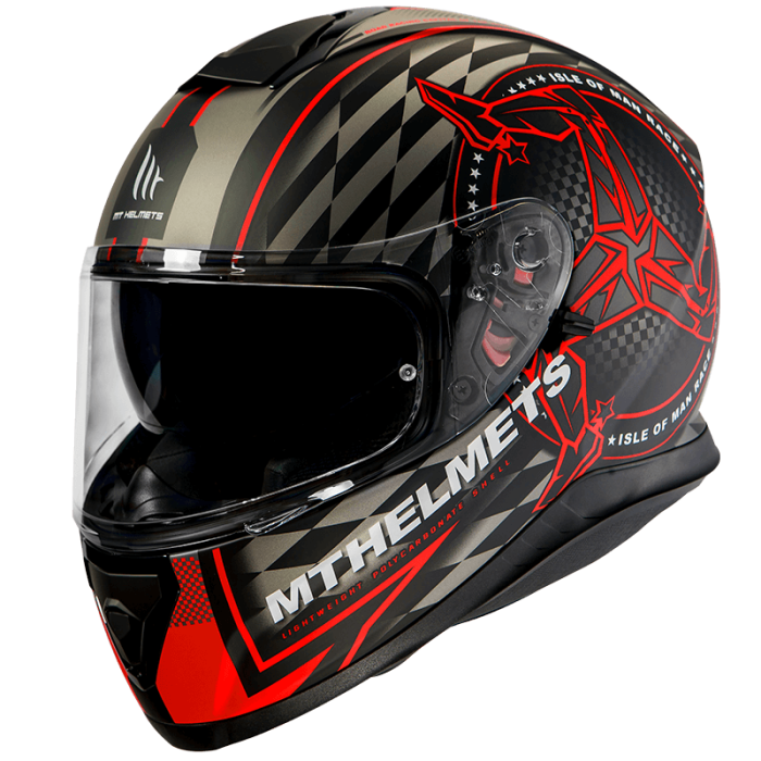Мотошолом MT Thunder 3 SV Isle Of Man Matt Red