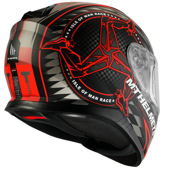 Мотошолом MT Thunder 3 SV Isle Of Man Matt Red