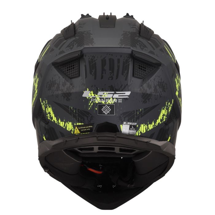 Мотошолом LS2 MX702 Pioneer 2 Crazy Matt Black Hi-Vis Yellow