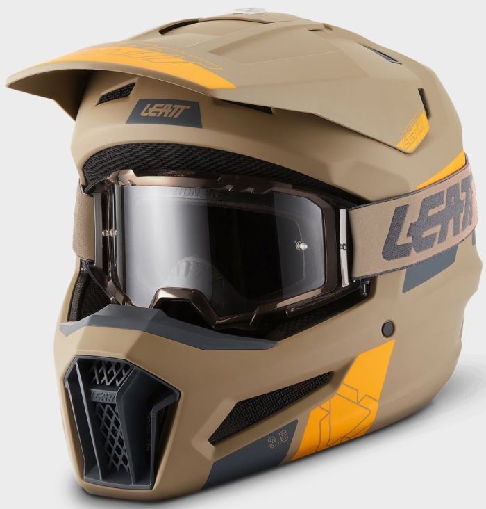 Шолом Leatt Moto 3.5 Helmet + Goggle Khaki Brown