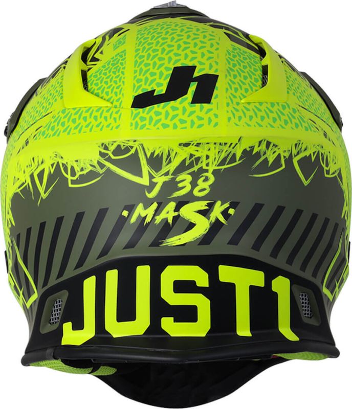 Мотошолом Just1 J38 Mask Fluo Yellow Black Green - Matt