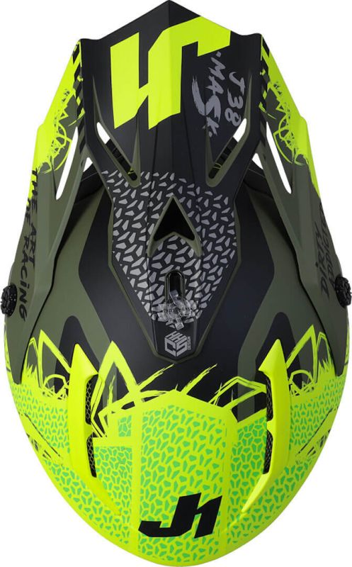 Мотошолом Just1 J38 Mask Fluo Yellow Black Green - Matt