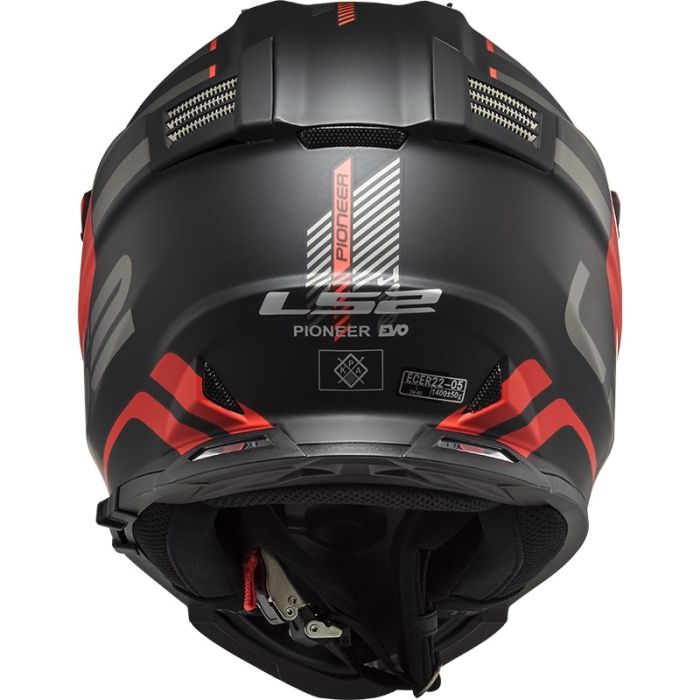 Мотошолом LS2 MX436 Pioneer Evo Adventurer Matt Black Red