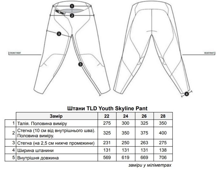 Штани TLD Youth SKYLINE PANT Mono [BLk]