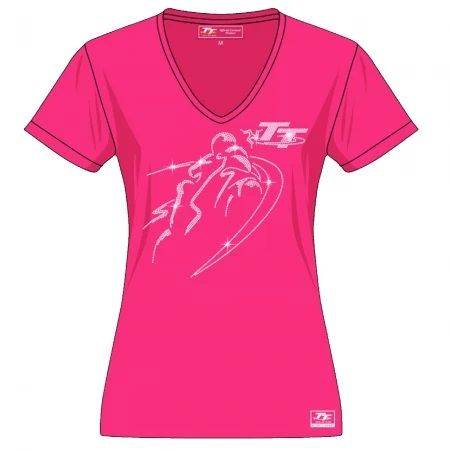 Футболка IOMTT Ladies V T-Shirt Diamonte Bike Pink