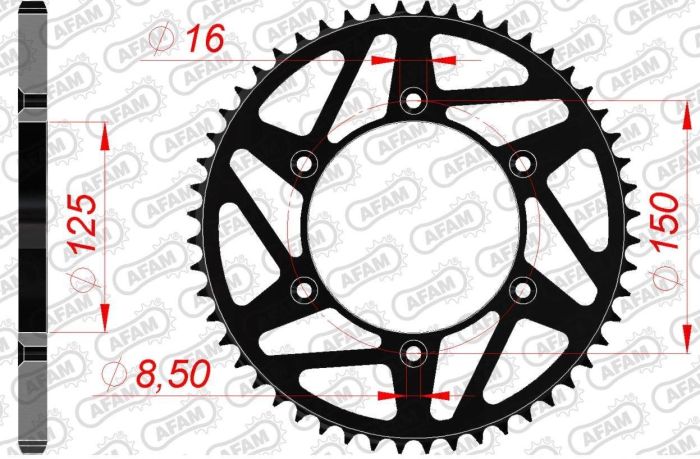 Зірка Afam Steel-k Sprocket 520 - KTM/husqarna/gasgas Black