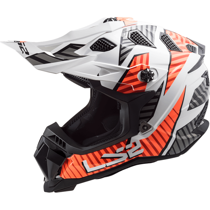 Мотошолом LS2 MX700 Subverter Evo Astro Gloss White Orange