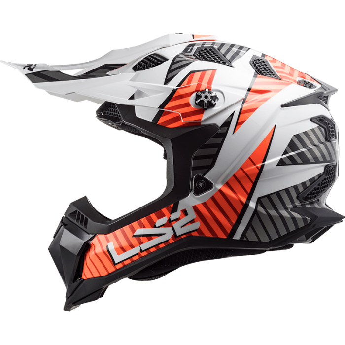 Мотошолом LS2 MX700 Subverter Evo Astro Gloss White Orange