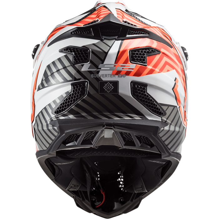 Мотошолом LS2 MX700 Subverter Evo Astro Gloss White Orange