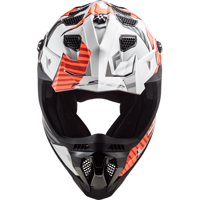 Мотошолом LS2 MX700 Subverter Evo Astro Gloss White Orange