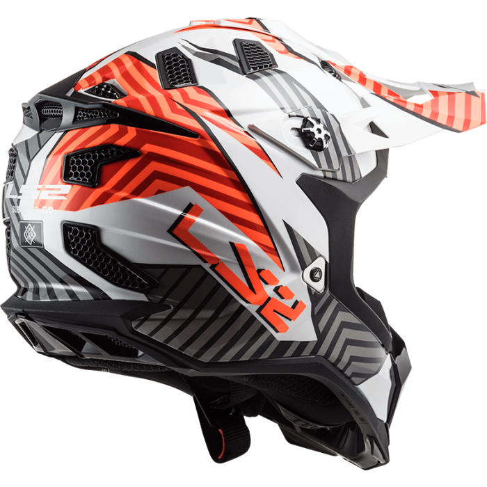 Мотошолом LS2 MX700 Subverter Evo Astro Gloss White Orange