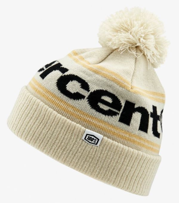 Шапка Ride 100% RISE Cuff Beanie Pom Chalk