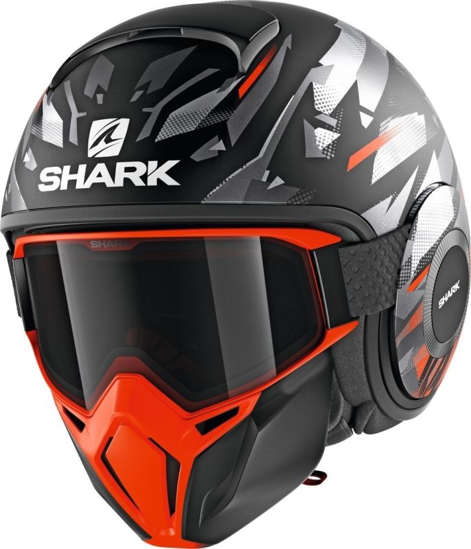 Мотошолом Shark Street Drak Kanhji Mat Black\Orange\Silver