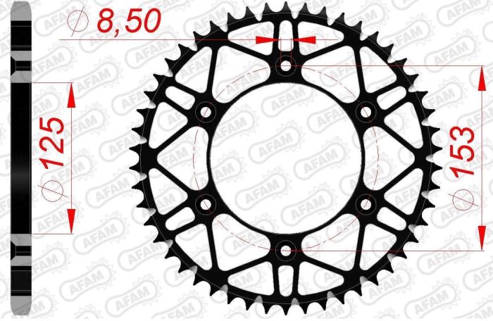 Зірка Afam Steel-slk Sprocket 520 - Honda Black
