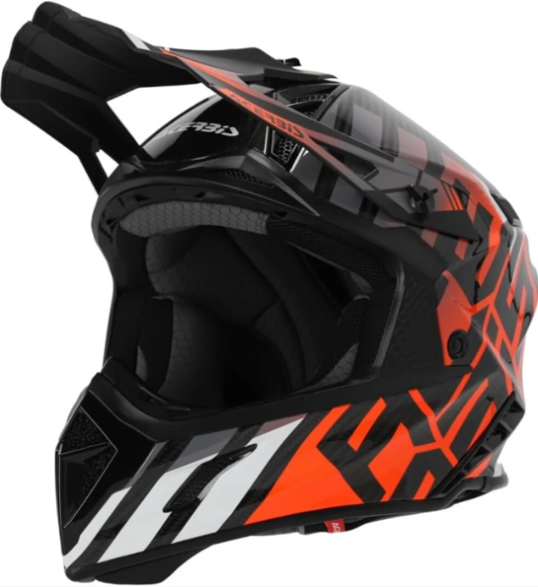 Мотошолом ACERBIS STEEL CARBON 2206 Black Orange Fluo