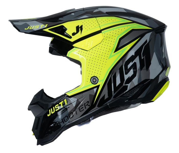 Мотошолом Just1 J40 Shooter Camo Yellow Fluo Black