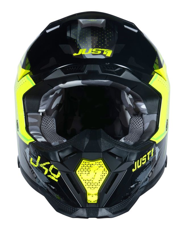 Мотошолом Just1 J40 Shooter Camo Yellow Fluo Black