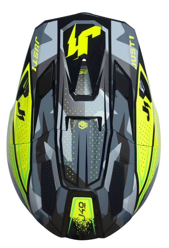 Мотошолом Just1 J40 Shooter Camo Yellow Fluo Black