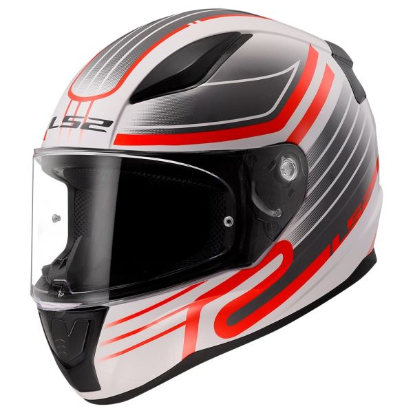 Мотошолом LS2 FF353 Rapid 2 Circuit White Red