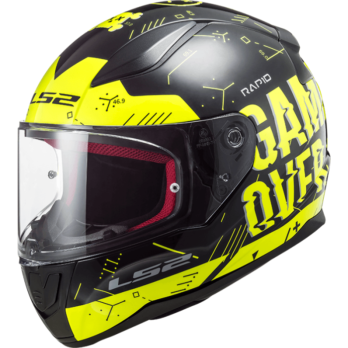 Мотошолом LS2 FF353 Rapid Player Hi-Vis Yellow Black