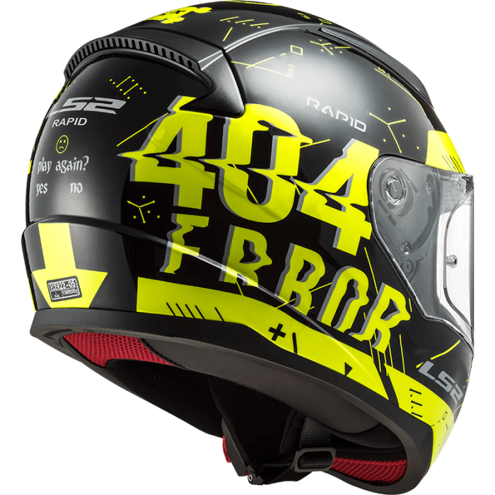 Мотошолом LS2 FF353 Rapid Player Hi-Vis Yellow Black