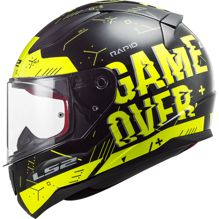 Мотошолом LS2 FF353 Rapid Player Hi-Vis Yellow Black