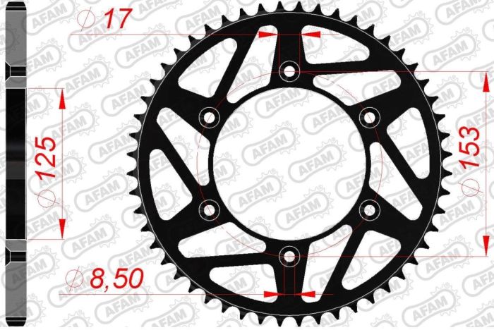 Зірка Afam Steel-k Sprocket 520 - Honda Black