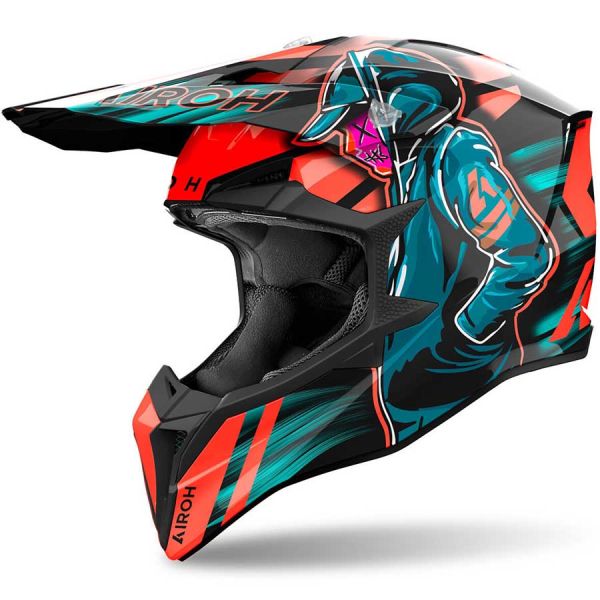 Шолом AIROH WRAAAP CYBER orange gloss
