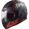 Мотошолом LS2 FF353 Rapid Raven Matt Black White Red