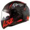 Мотошолом LS2 FF353 Rapid Raven Matt Black White Red