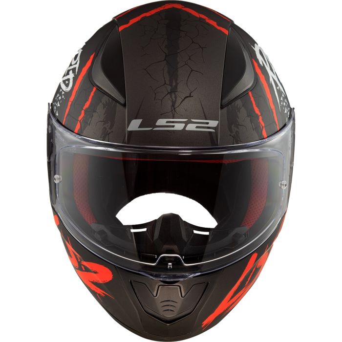 Мотошолом LS2 FF353 Rapid Raven Matt Black White Red